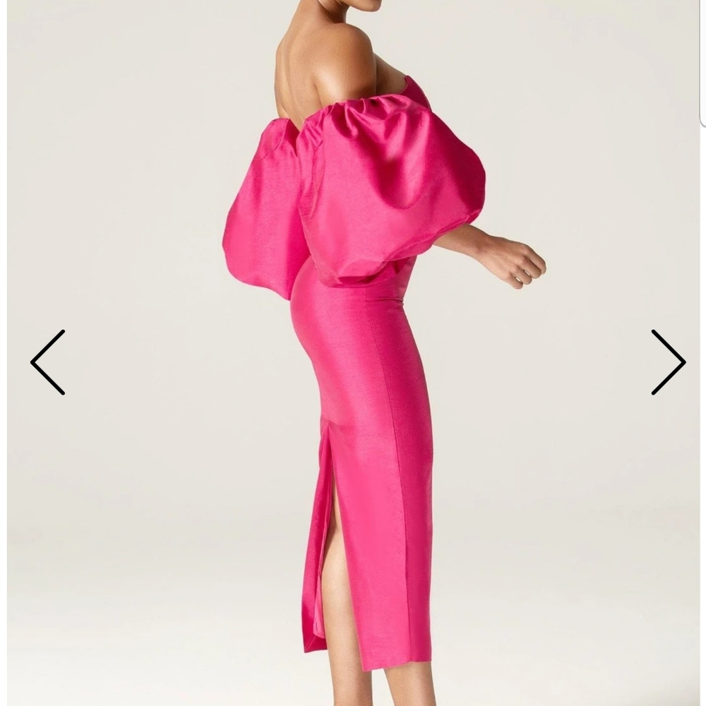 Pink Puff Sleeve Dress - Picture 4 of 6